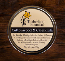 Load image into Gallery viewer, Cottonwood & Calendula healing salve for minor ailments using all natural ingredients, 6oz