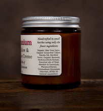 Load image into Gallery viewer, Rose Geranium whipped tallow aloe vera face creme ingredients