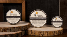 Load image into Gallery viewer, Rejuvenating face creme trio using all natural ingredients and argan, marula, & frankincense oils, 1.5oz 3.5oz 6oz