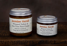 Load image into Gallery viewer, Jasmine Neroli whipped tallow and aloe vera face creme duo using all natural ingredients, 2oz &amp; 4oz
